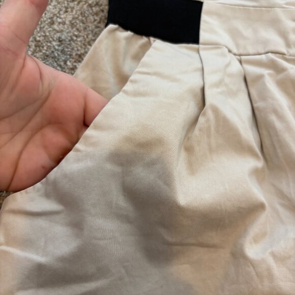 Kensie Strapless Mini Dress Y2K 90s tan black Zipper Front Pockets Size 6 - Picture 10 of 14